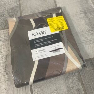 No 918 Lichtenberg Wave-Pattern Curtain Panel in Brown & Cream